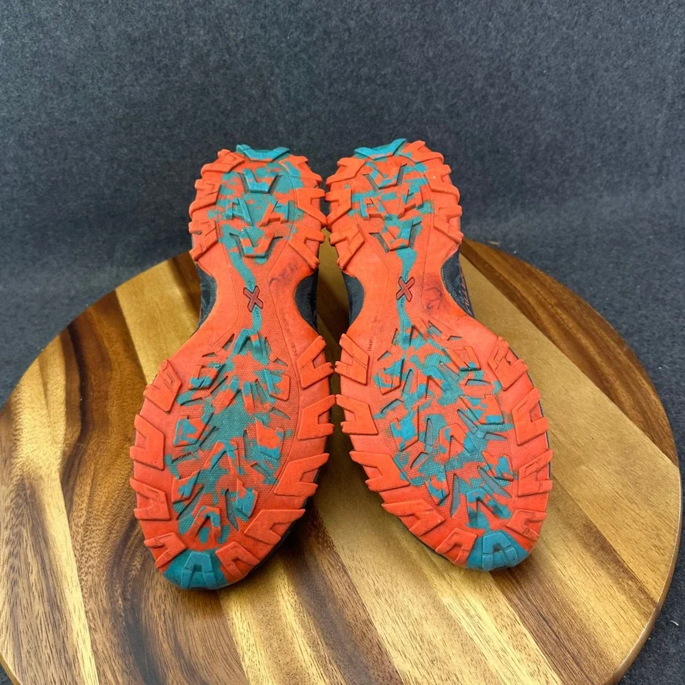 La Sportiva Bushido III Deep Sea/Cherry Tomato Trail Shoes Mens Size 8 3162-V
